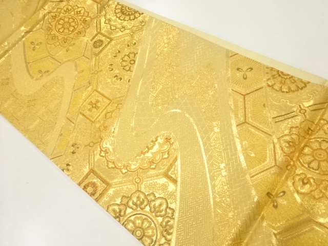 JAPANESE FUKURO OBI / WOVEN FLOWER CREST